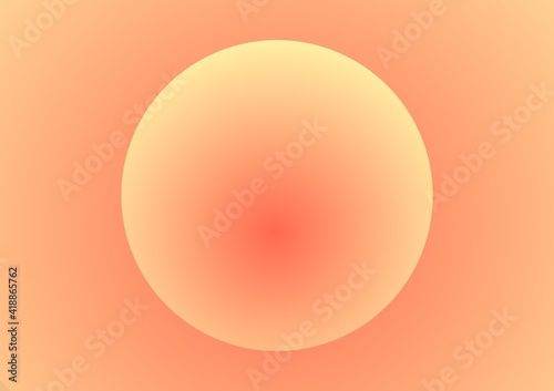 Orange to yellow circle with copy space on orange background