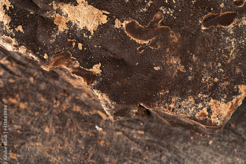 Fototapeta premium Pieces of natural dark chocolate close up