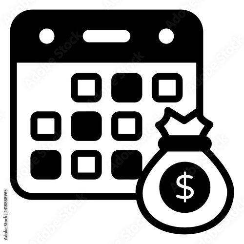 
Financial app glyph icon, mobile application 

