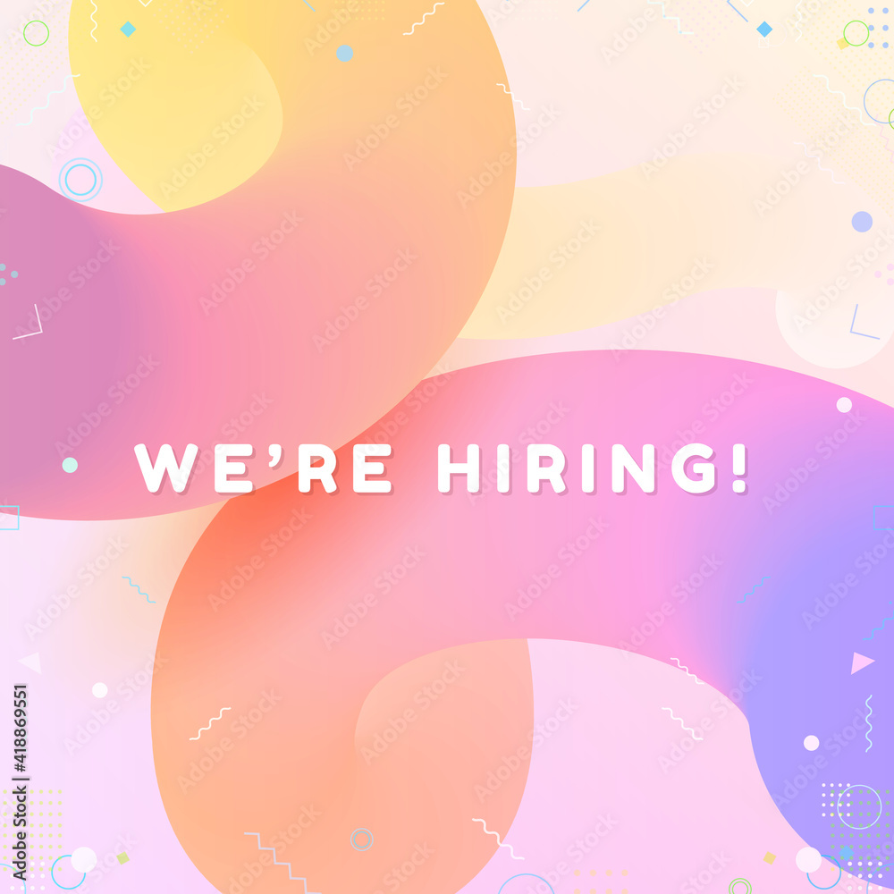 We are Hiring. Modern geometric Business Recruiting Concept.