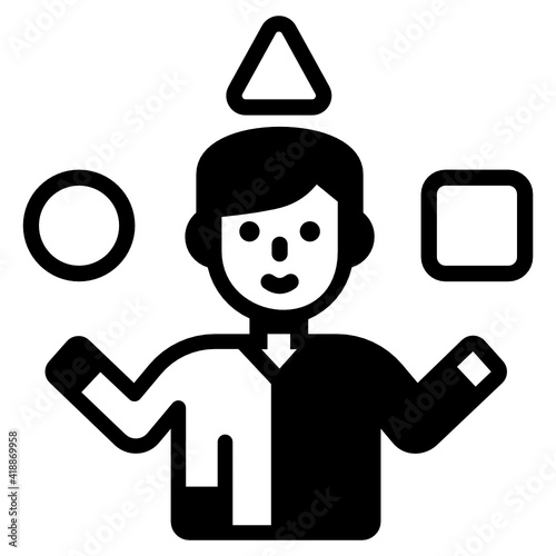 
Digital capabilities icon in conceptual solid style 

