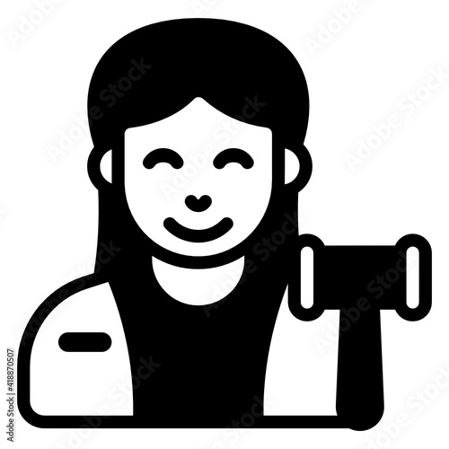 

A female icon in solid design


