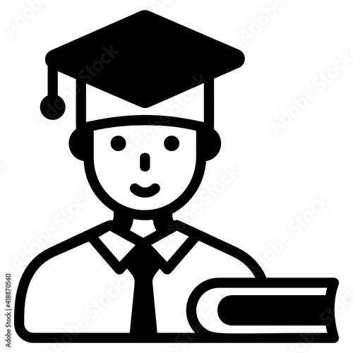 
A man icon in glyph design

