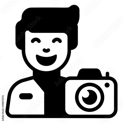 
A man icon in glyph design

