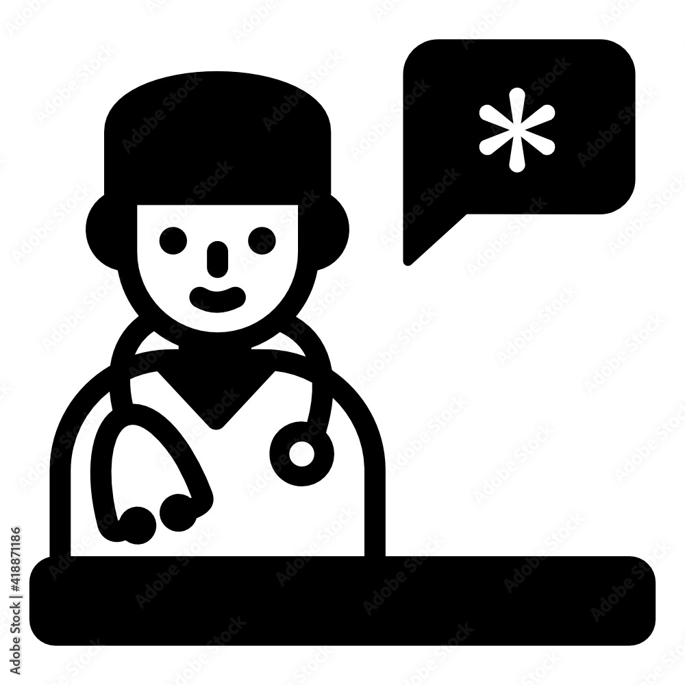 Medical consultant avatar solid icon design
Medical consultant avatar solid icon design