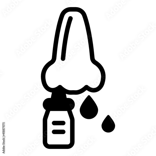 
Nasal drops solid icon, editable vector

