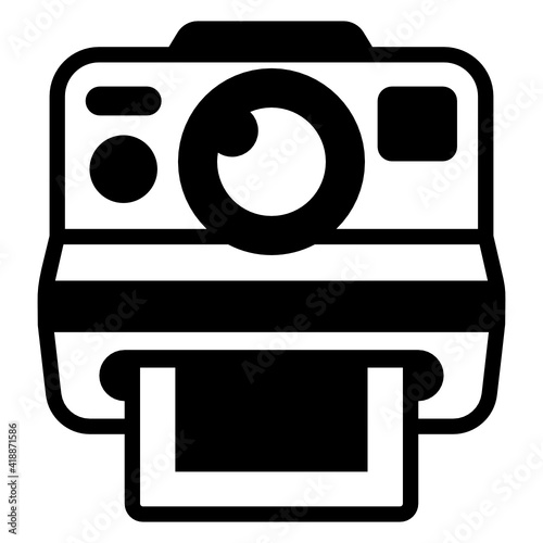 
Instant camera solid icon, editable vector 

