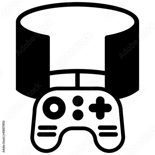 
Vr games in glyph design icon, technology 

