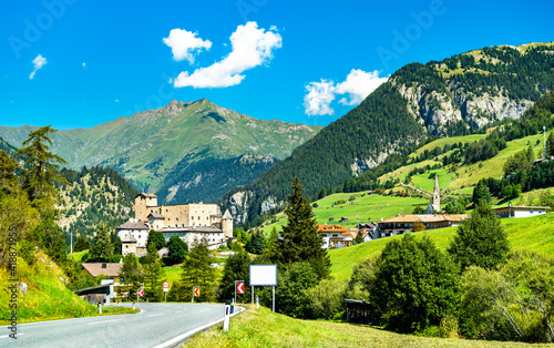 View of Naudersberg Castle in Nauders - Tyrol, Austria photo