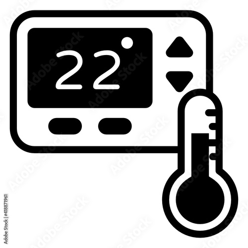 
Temperature controller in glyph style editable vector 

