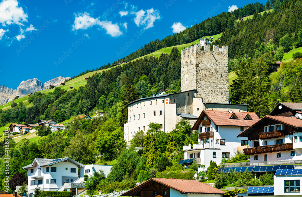 Bideneck Castle at Fliess village - the Inn valley, Tyrol, Austria