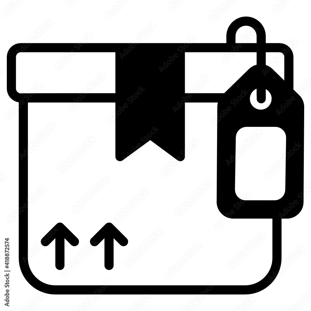 
A filled design icon of cargo label

