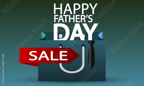 Fathers day shopping bag, vector art illustration.