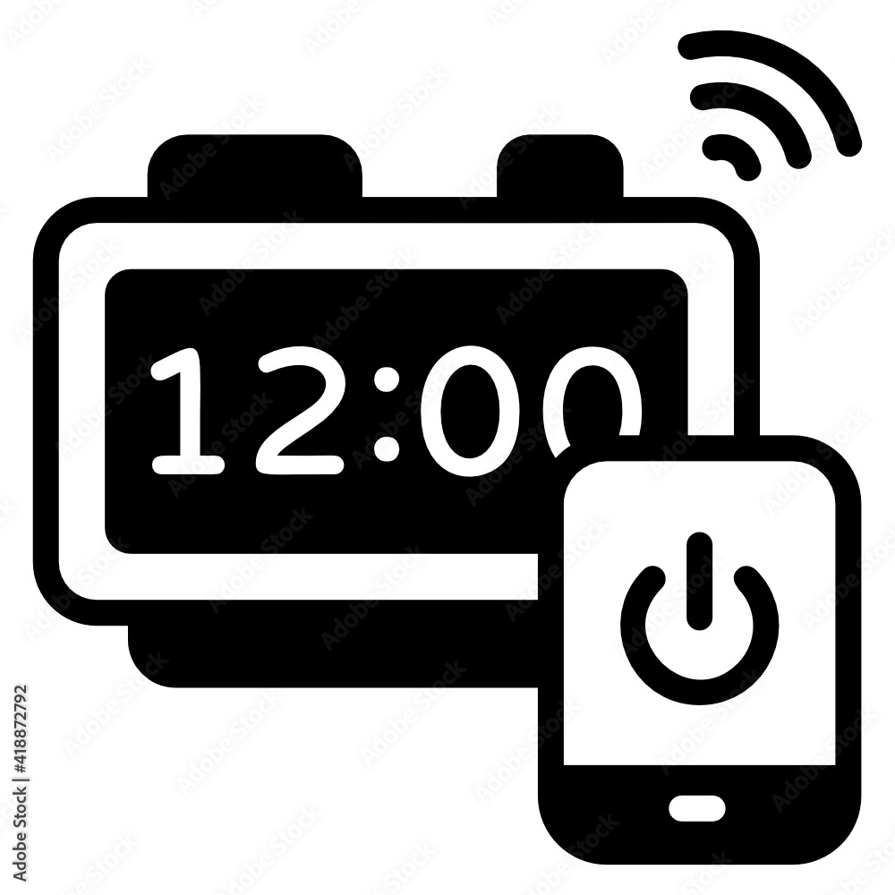 Smart alarm clock glyph editable vector
Smart alarm clock glyph editable vector
