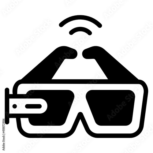 
Smart glasses in glyph icon, eyewear 

