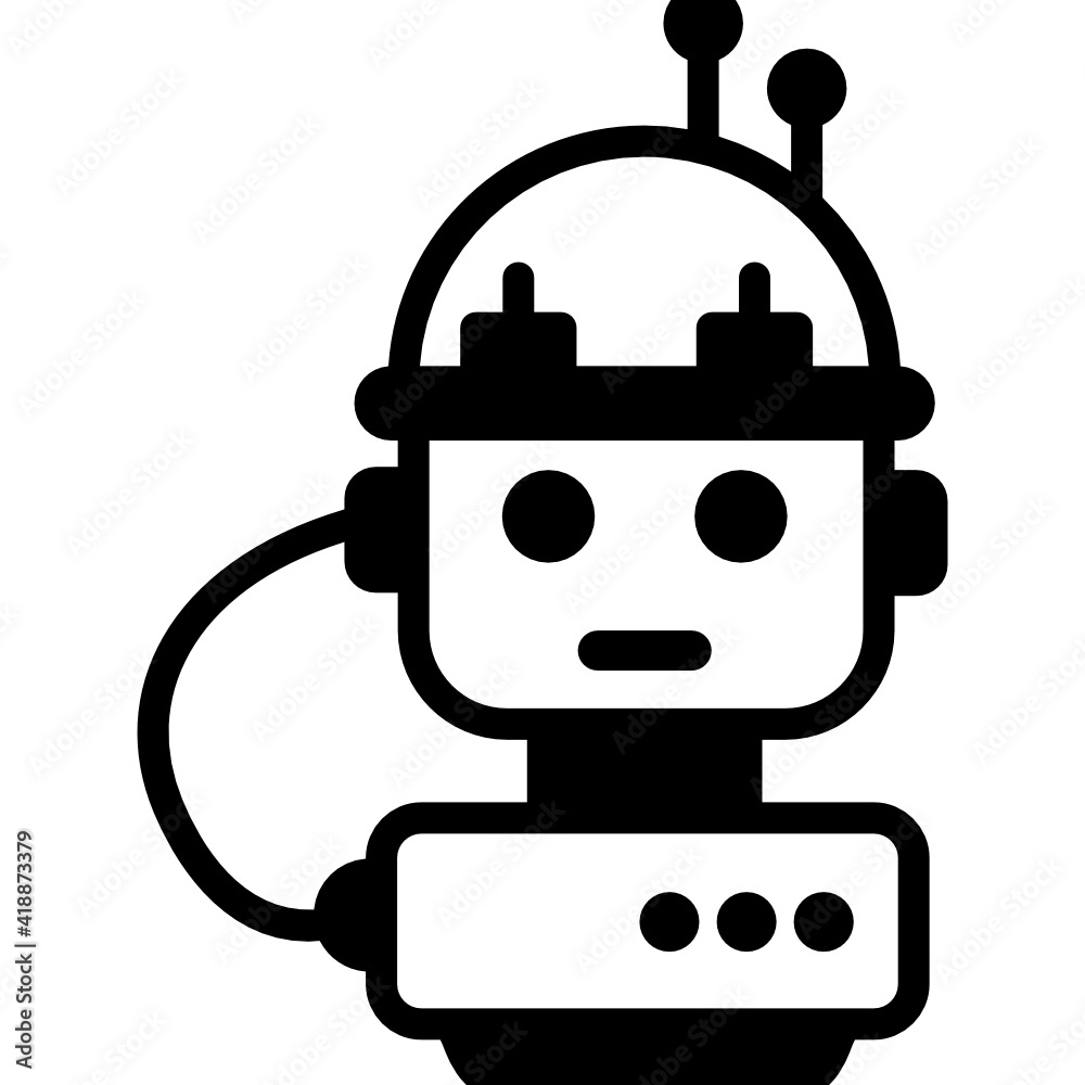 Chatting robot in glyph style icon, technology
Chatting robot in glyph style icon, technology