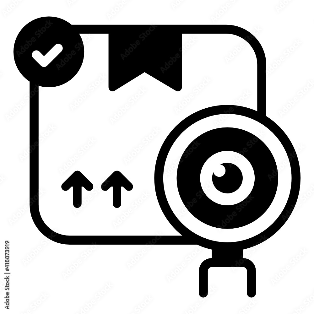 Parcel with badge, quality product icon
Parcel with badge, quality product icon
