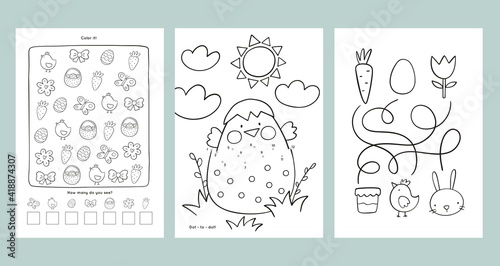 Easter Coloring Pages Printable and worksheet. Easter Activities for Kids  Easter Party  Easter Games.