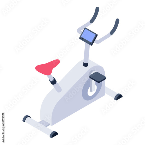 
Electronic fitness machine, isometric icon of cardio machine 

