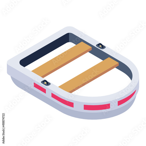 
Rafting boat icon of isometric style, water sports olympic 


