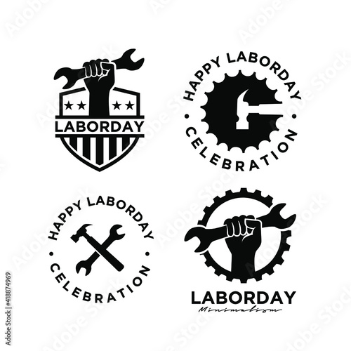 labor day logo icon design banner