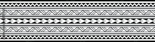 Maori Polynesian tattoo bracelet. Tribal sleeve seamless pattern vector. photo