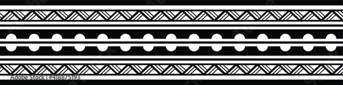 Maori Polynesian tattoo bracelet. Tribal sleeve seamless pattern vector.