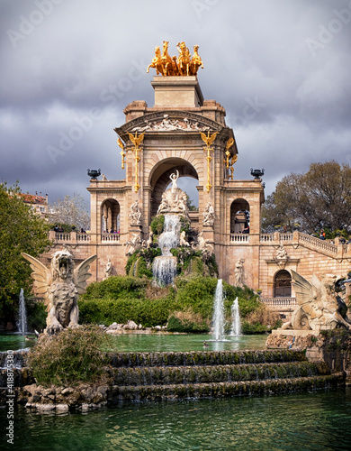 A view of Fountain of Parc de la Ciutadella, in Barcelona, Spain