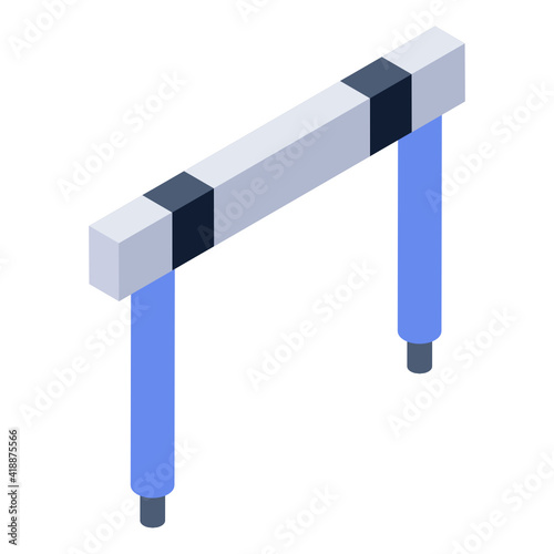 
Outdoor racing equipment, isometric icon of hurdle bars 

