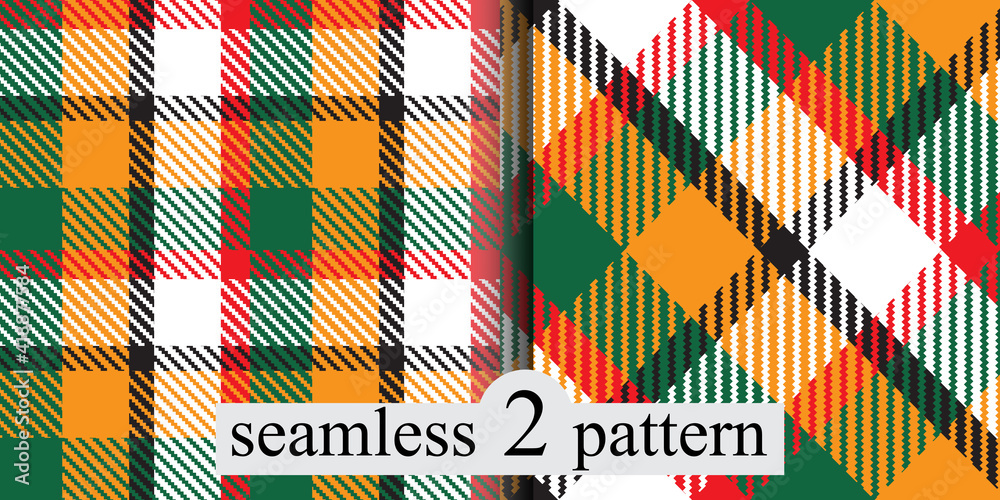 Tartan pattern set.