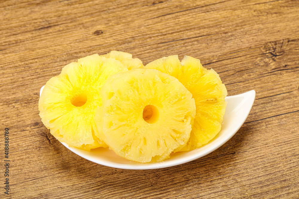 Sweet pineapple rings in the bowl Sweet pineapple rings in the bowl