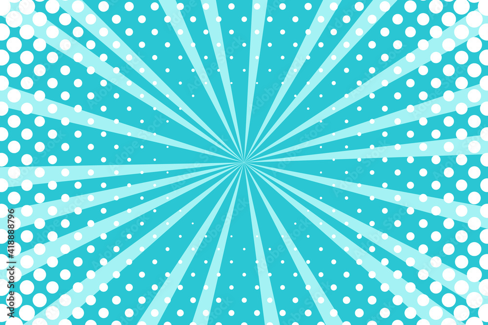 Obraz premium Vector background in comic book style with stripes and halftone. Retro pop art design.