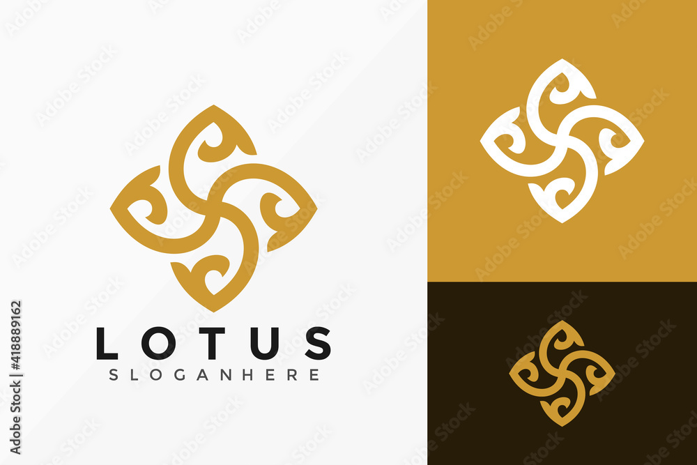 Lotus Beauty Spa Logo Vector Design. Abstract emblem, designs concept, logos, logotype element for template.
