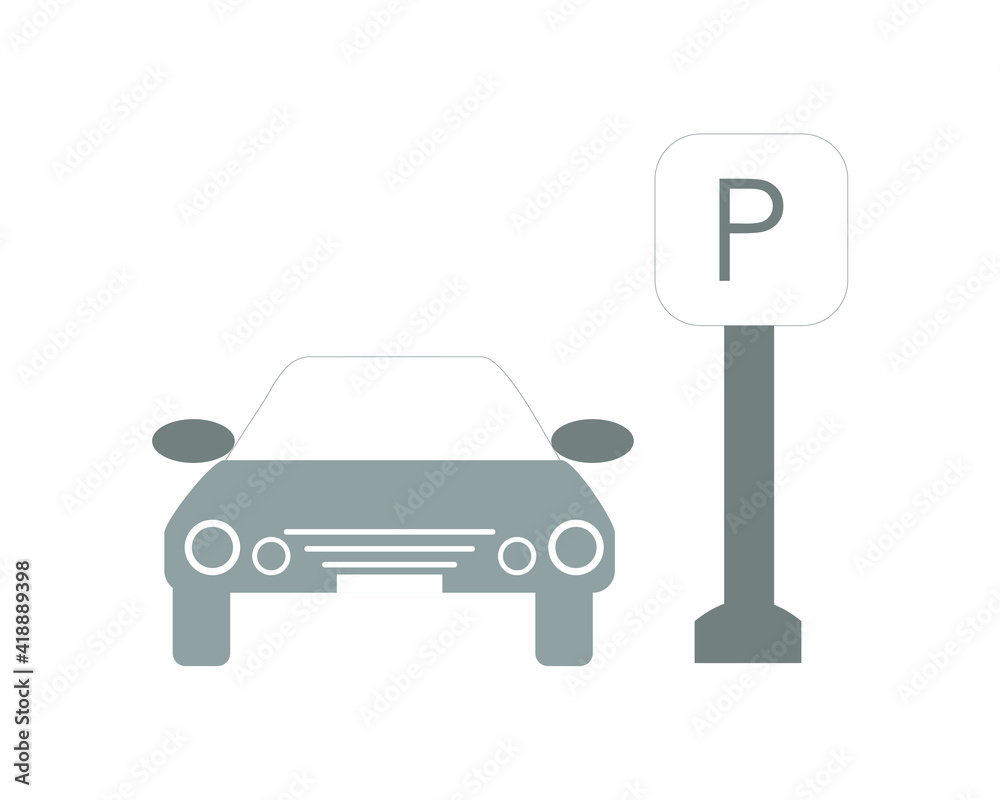 vector illustration design of a car pulling up next to a parking sign. parking spot sign vector illustration design of a car pulling up next to a parking sign. parking spot sign