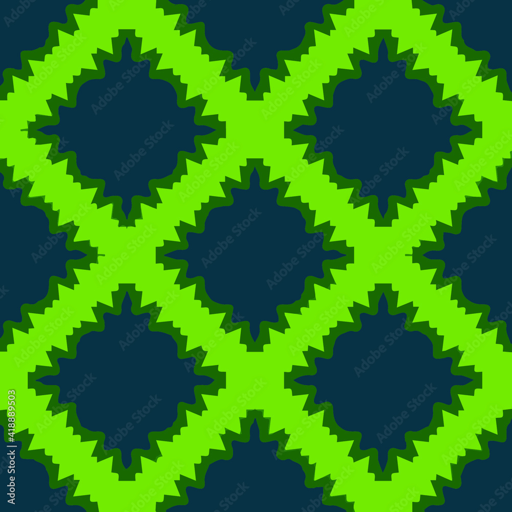Seamless pattern with symmetric geometric ornament.
Seamless pattern with symmetric geometric ornament.