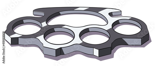 Brass Knuckles in Cartoon Style