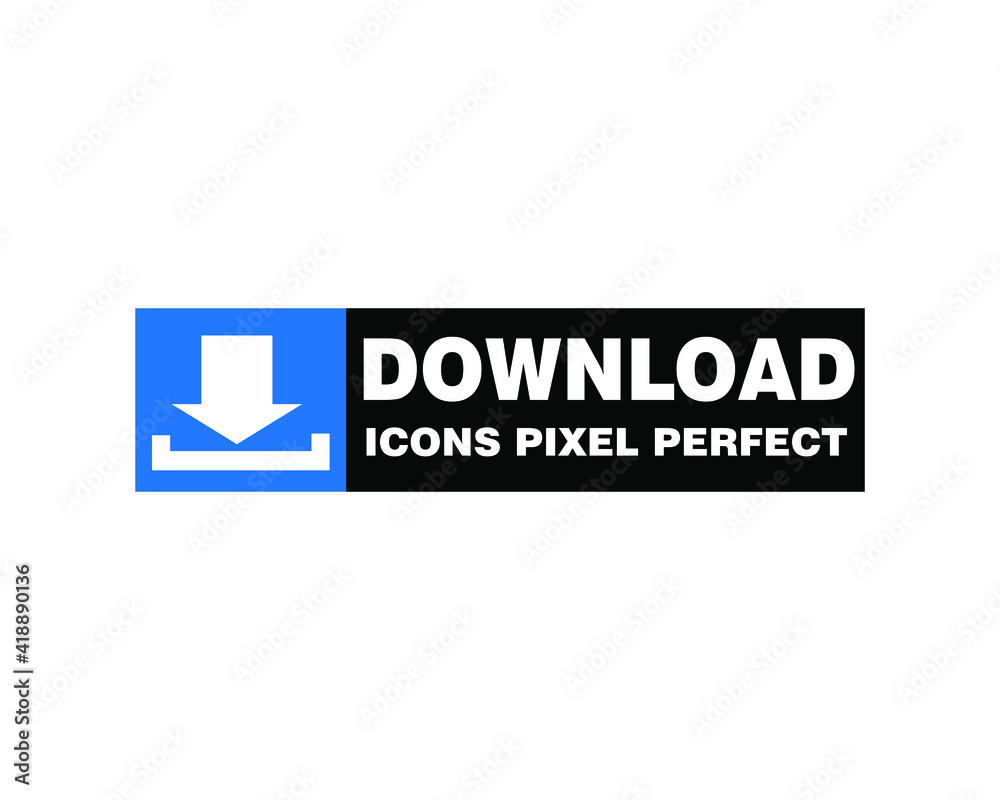 icon and writing download in blue, white and black icon and writing download in blue, white and black