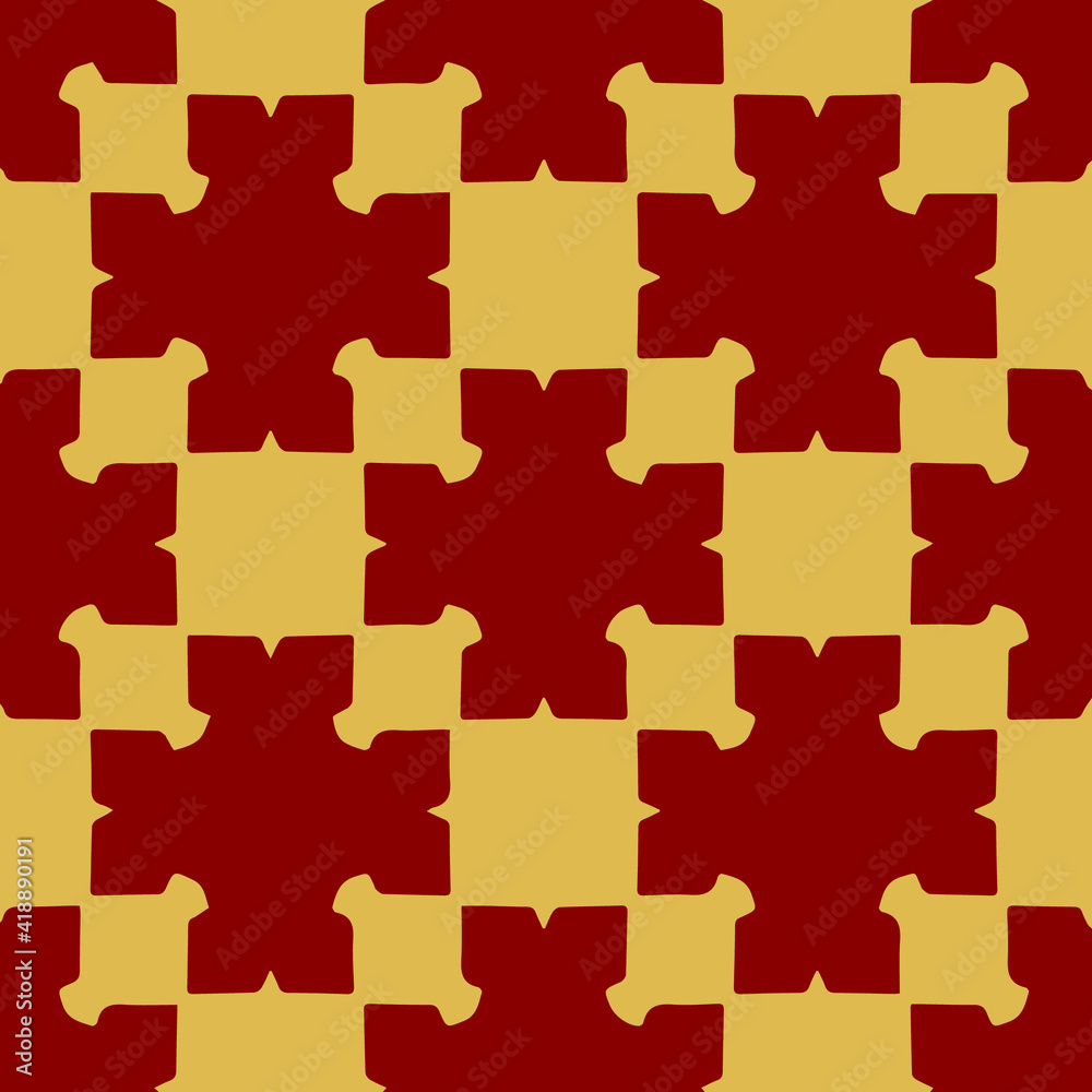 Seamless pattern with symmetric geometric ornament.
Seamless pattern with symmetric geometric ornament.