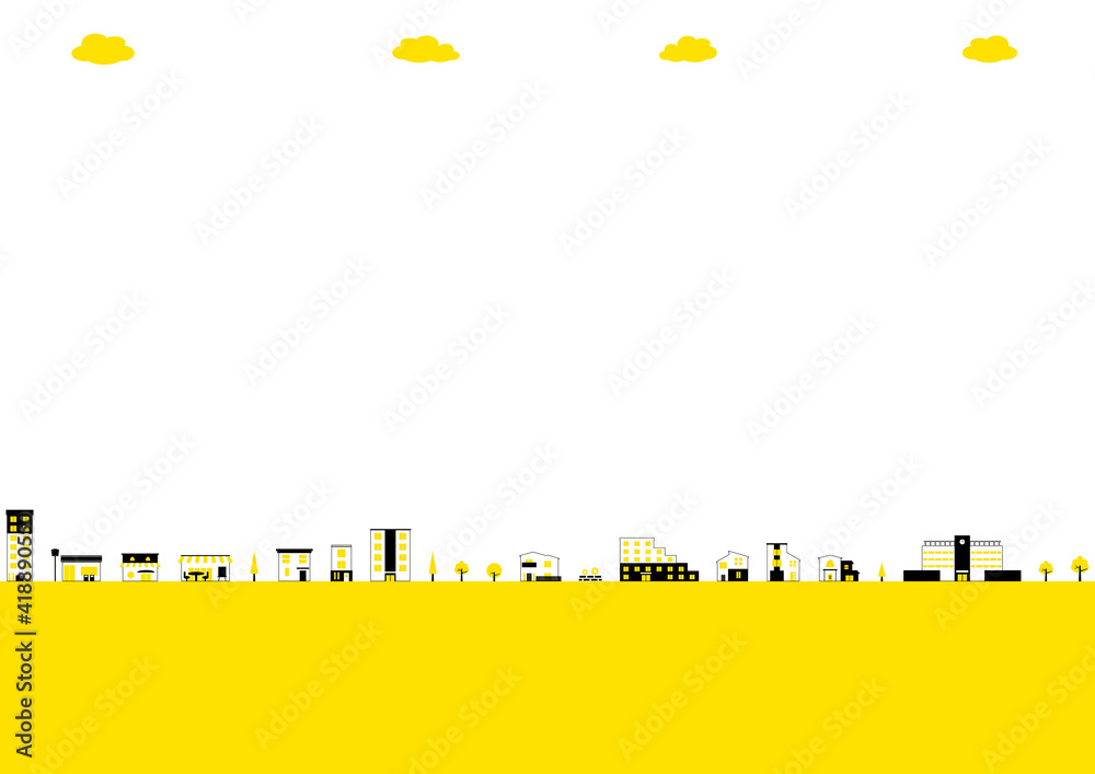 黄色と黒の街の風景