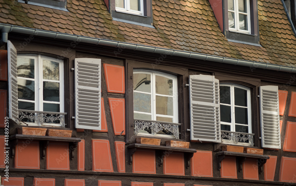 retail of traditional medieval architecture in Colmar - France retail of traditional medieval architecture in Colmar - France