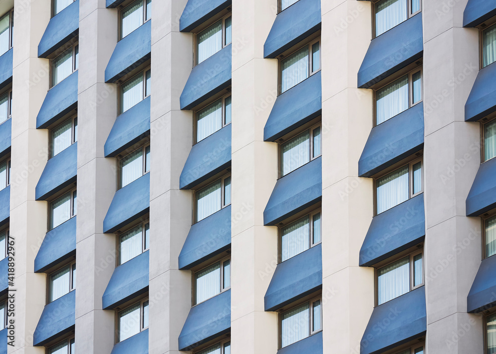 Window pattern facade Architecture details hotel building Window pattern facade Architecture details hotel building