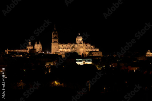 Night view of the city of Salamanca (Spain)