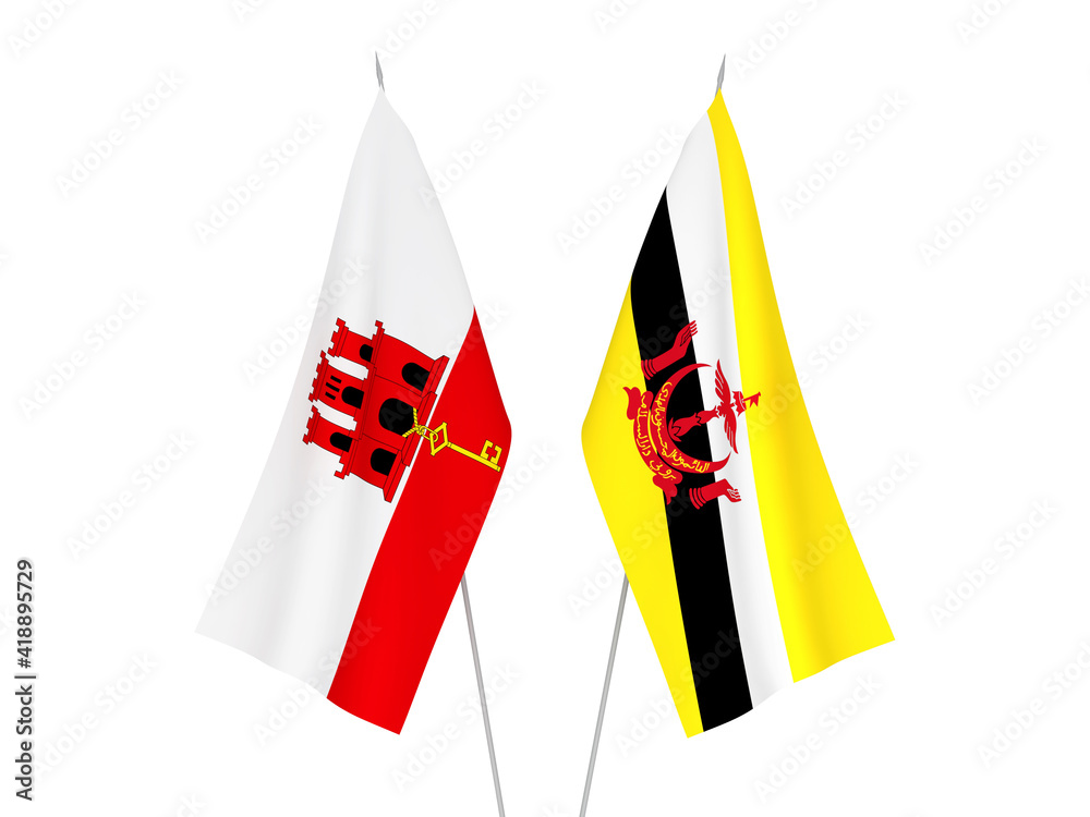 Gibraltar and Brunei flags Gibraltar and Brunei flags