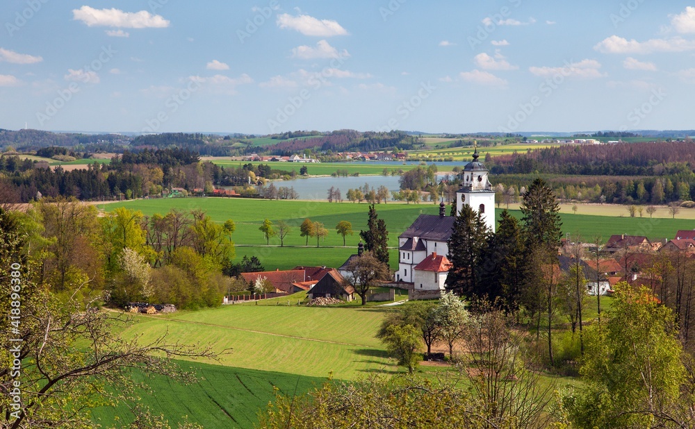 springtime view from bohemian and moravian highland