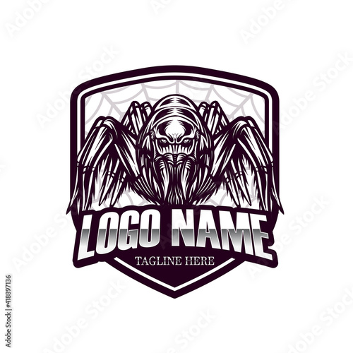 Logo gaming spider vector