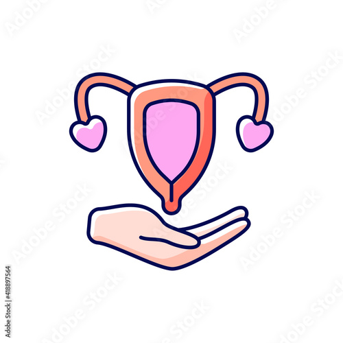 Sexual and reproductive rights RGB color icon. Feminism movement. Movement for equalization of women rights. Establishing social justice. Expansion of the rights of women. Isolated vector illustration