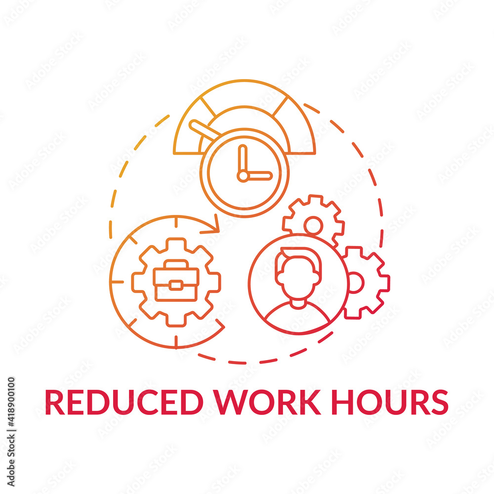 Reduced Work Hours Concept Icon Revenue And Staff Losses Idea Thin