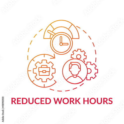 Reduced work hours concept icon. Revenue and staff losses idea thin line illustration. Avoiding layoffs people. Coronavirus infection and disease. Vector isolated outline RGB color drawing
