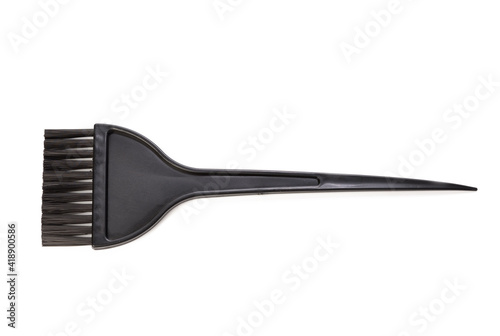 black plastic brush for hair coloring isolated on white background