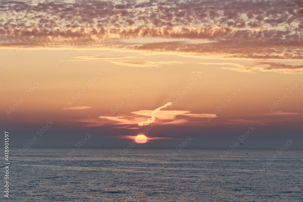 Summer evening sunset in Baltic Sea
